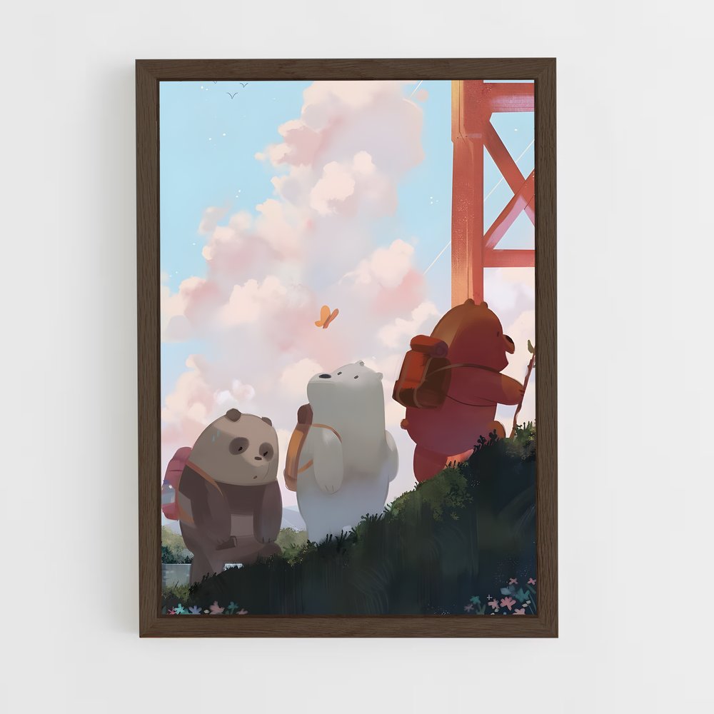 ap-we bare bears-3 cadre Bois foncé