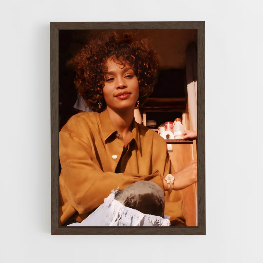 ap-whitney houston-2 cadre Bois foncé