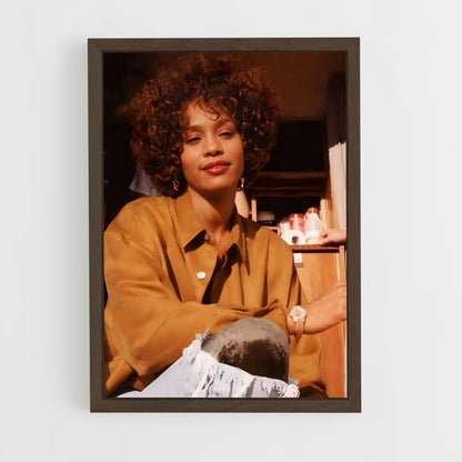 ap-whitney houston-2 cadre Bois foncé