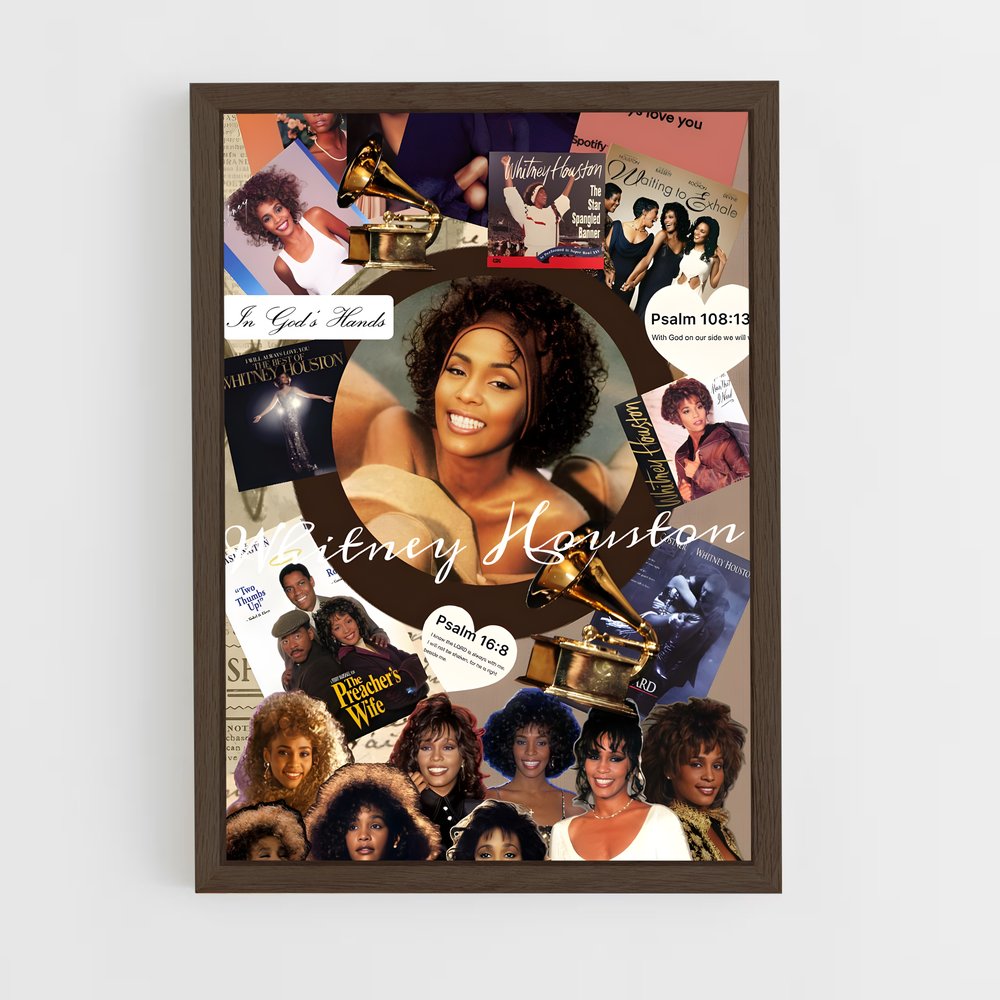 ap-whitney houston-8 cadre Bois foncé