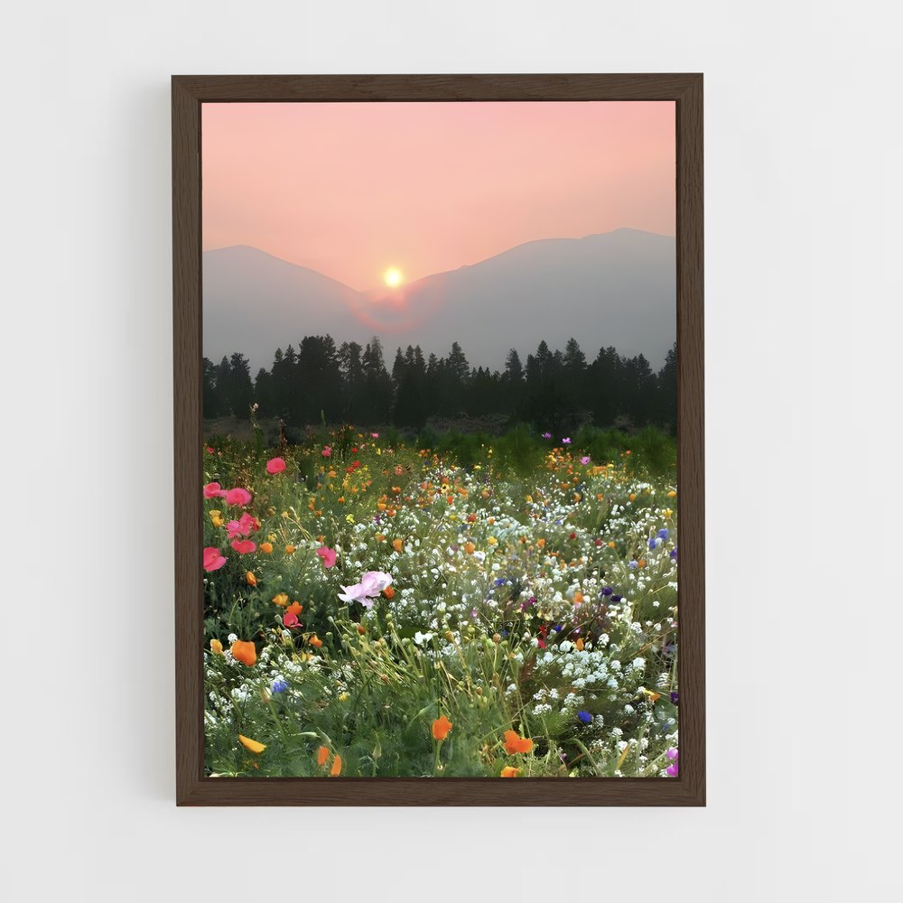 ap-wildflower field-13 cadre Bois foncé
