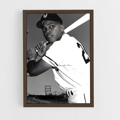ap-willie mays-1 cadre Bois foncé