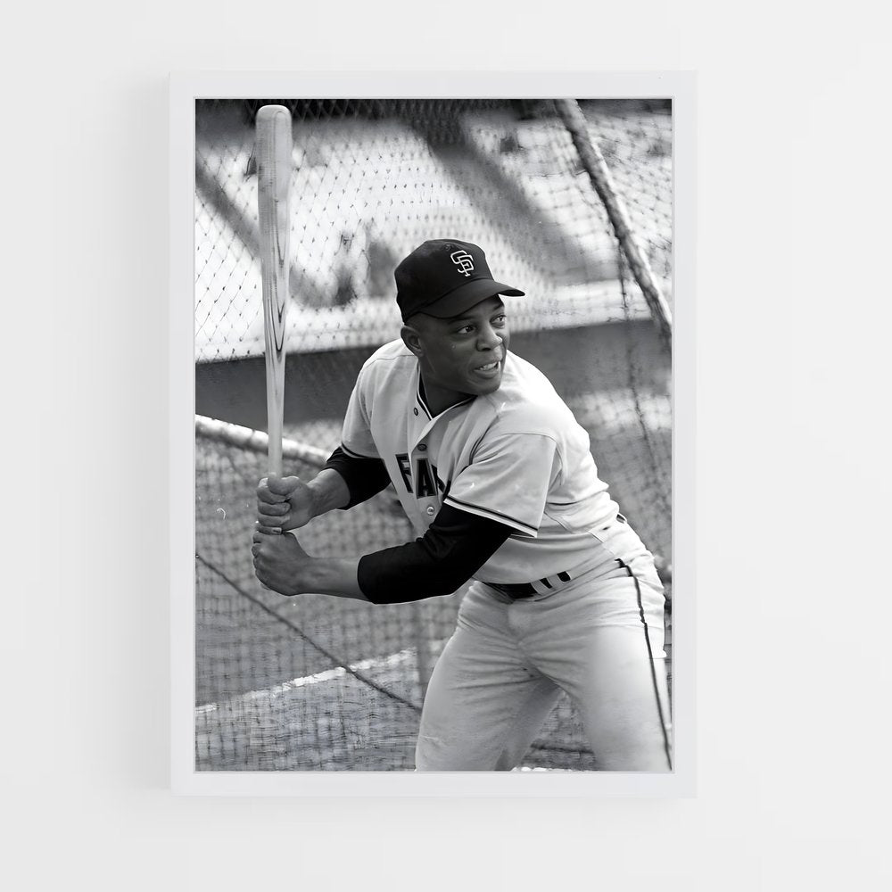 ap-willie mays-3 cadre Blanc