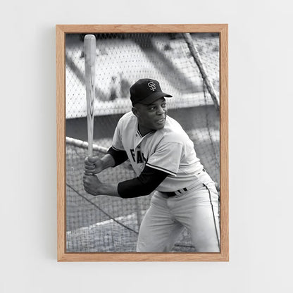 ap-willie mays-3 cadre Bois clair