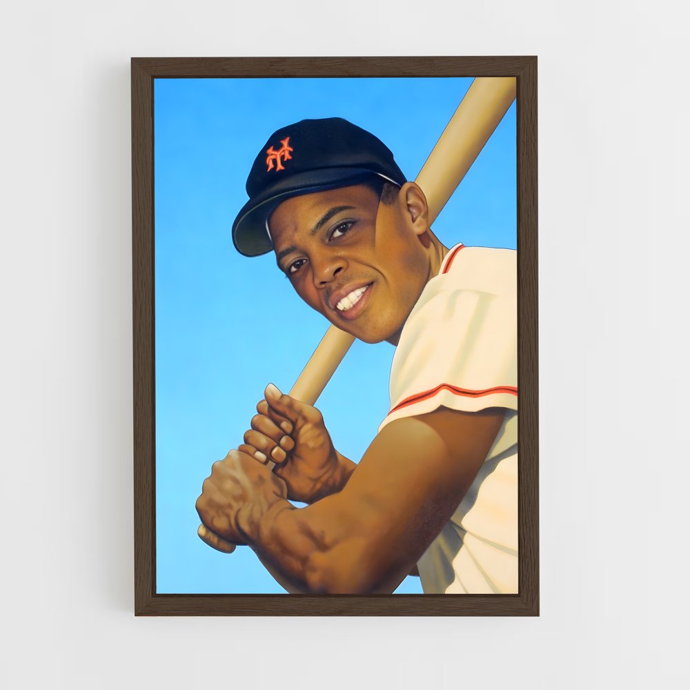 ap-willie mays-4 cadre Bois foncé