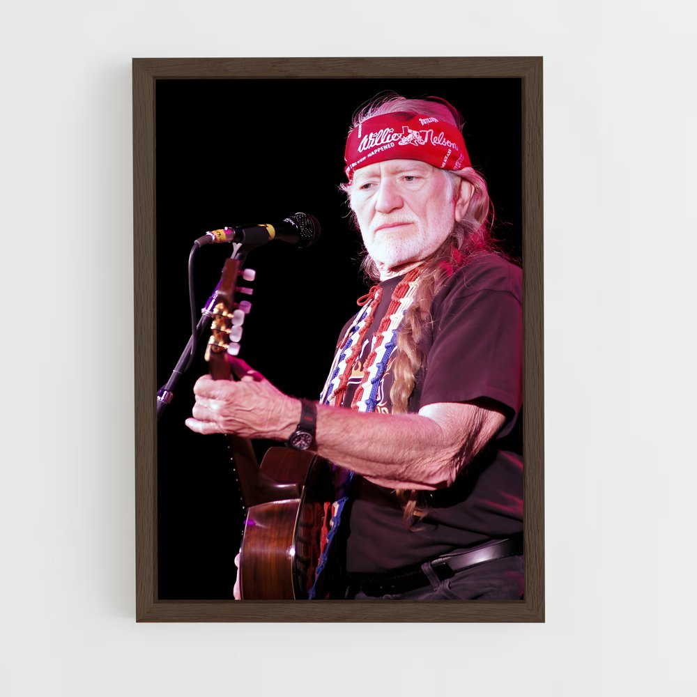 ap-willie nelson-1 cadre Bois foncé