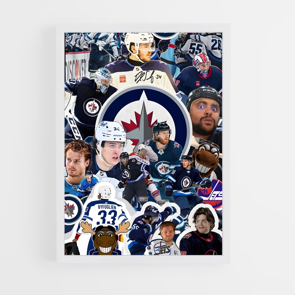 ap-winnipeg jets-6 cadre Blanc