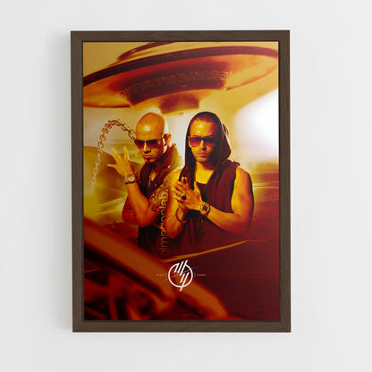 ap-wisin and yandel-2 cadre Bois foncé