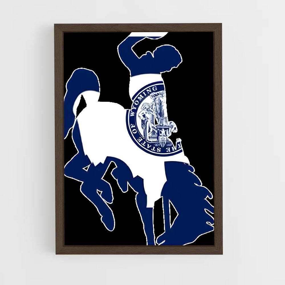 ap-wyoming flag-2 cadre Bois foncé