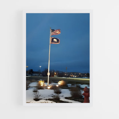ap-wyoming flag-3 cadre Blanc