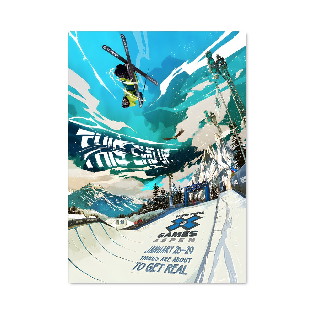 Poster Airborne Snowboarder