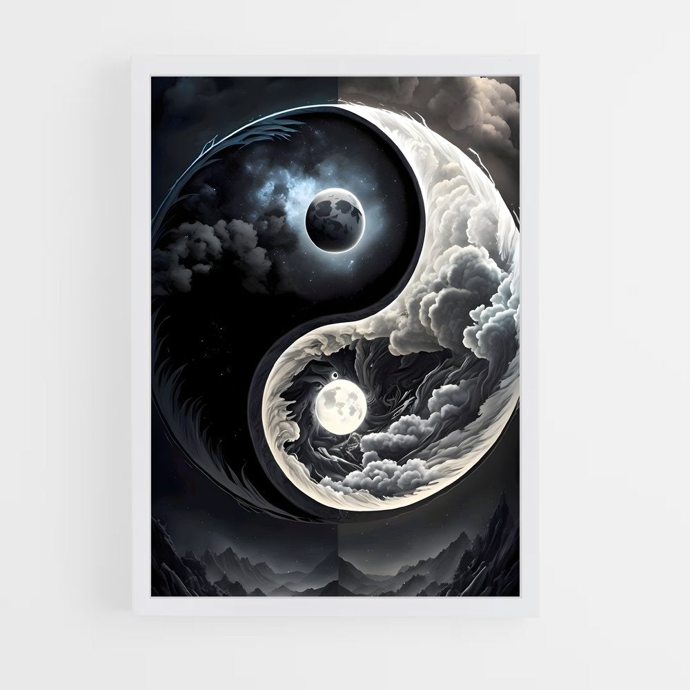 ap-yin yang-3 cadre Blanc