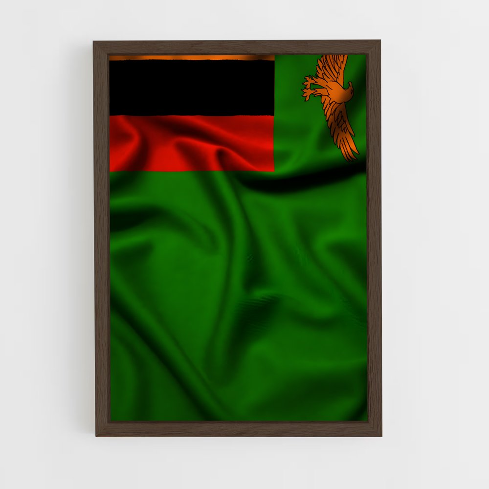 ap-zambia flag-1 cadre Bois foncé