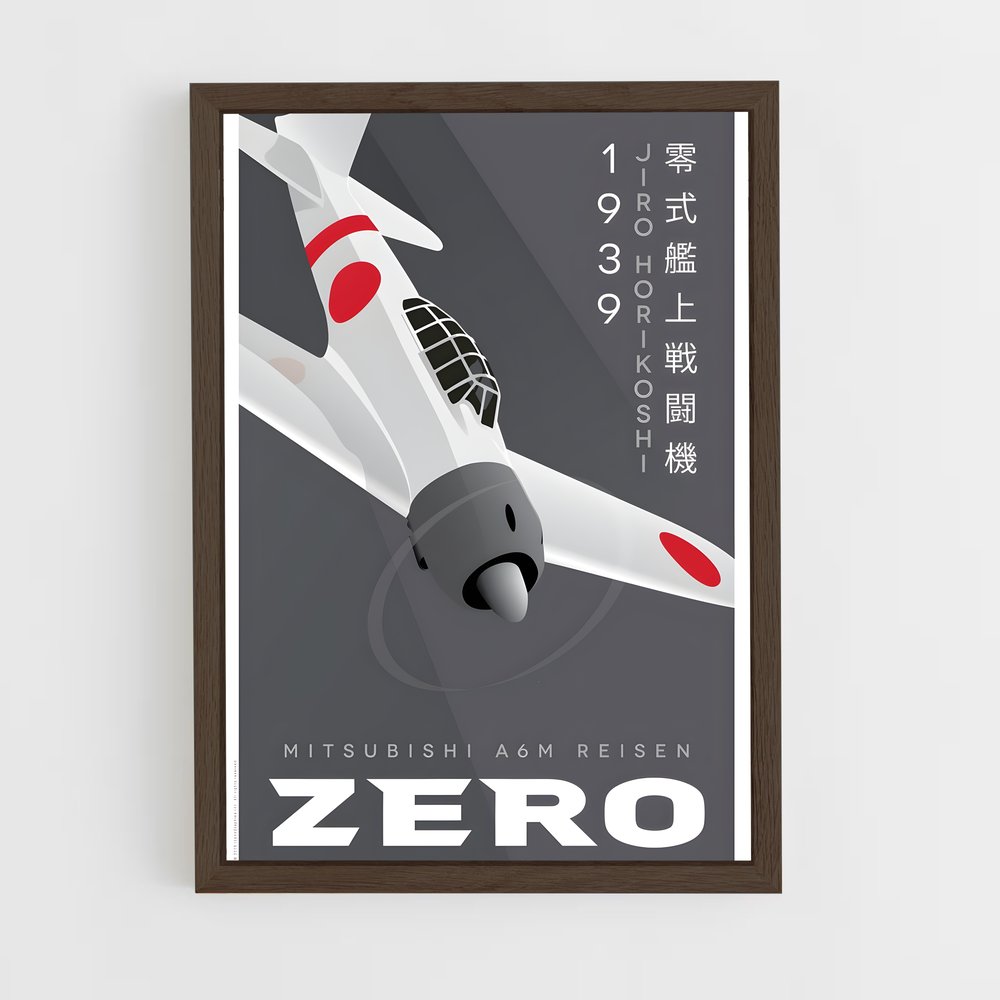 ap-zero fighter mitsubishi-3 cadre Bois foncé