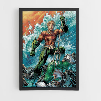 Poster Aquaman versus groene lantaarn