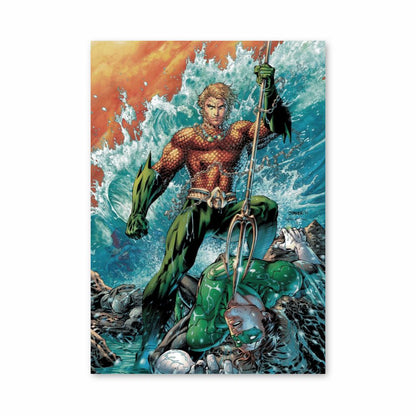 Poster Aquaman versus groene lantaarn