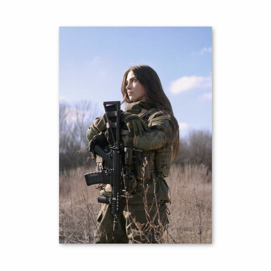 Militaire vrouw poster