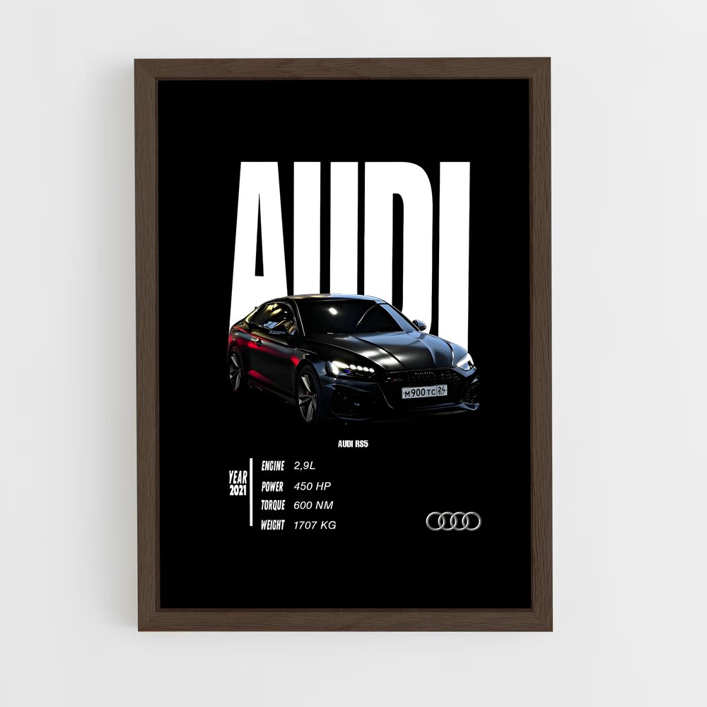 audi-16 cadre Bois foncé