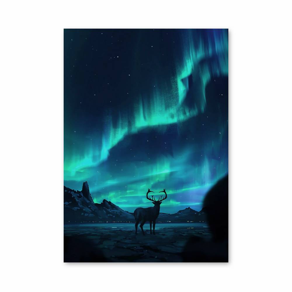 Poster Cerf Aurore