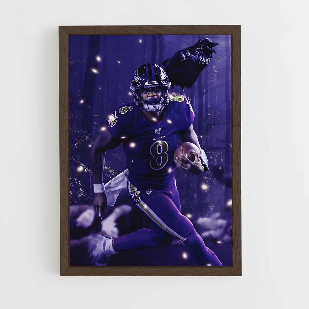 baltimore-ravens-13 cadre Bois foncé
