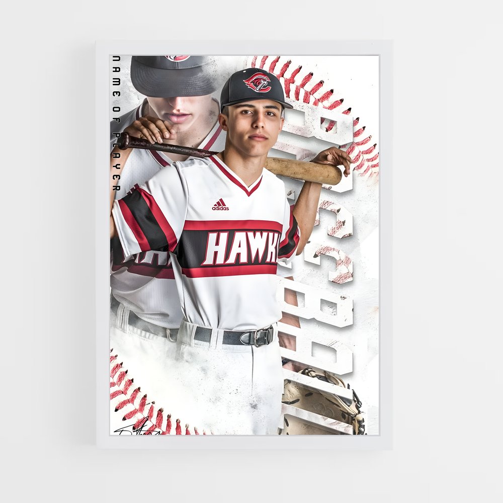 baseball-25 cadre Blanc