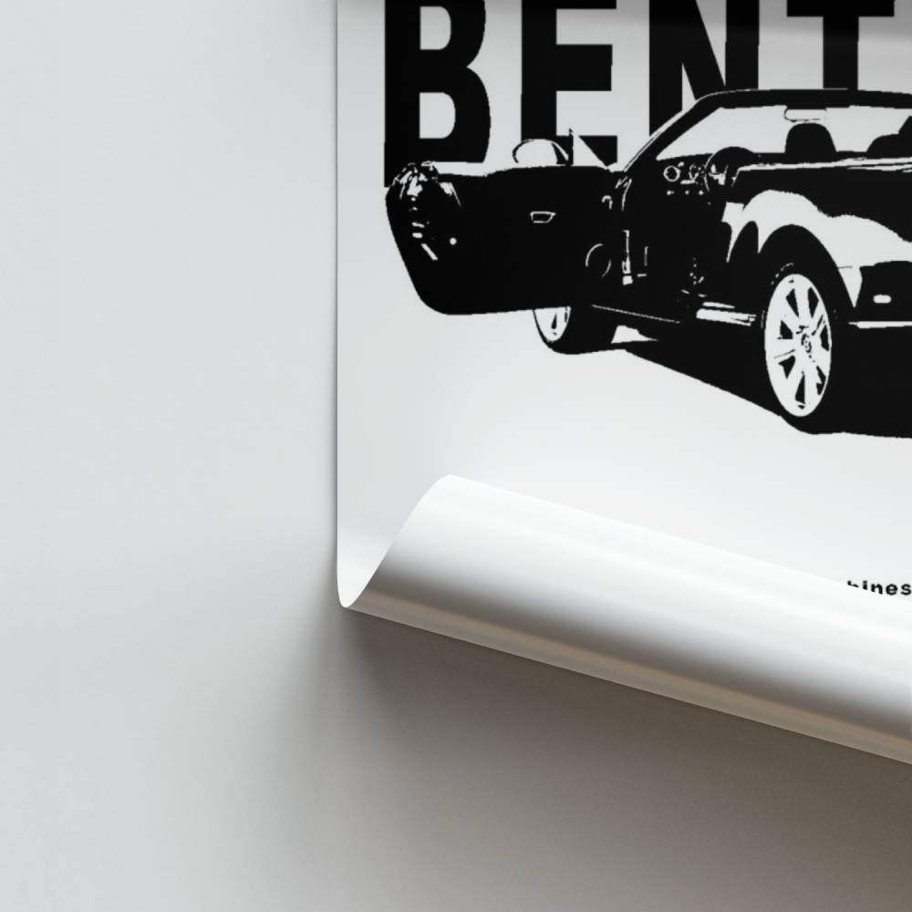 Poster Bentley zwart en wit