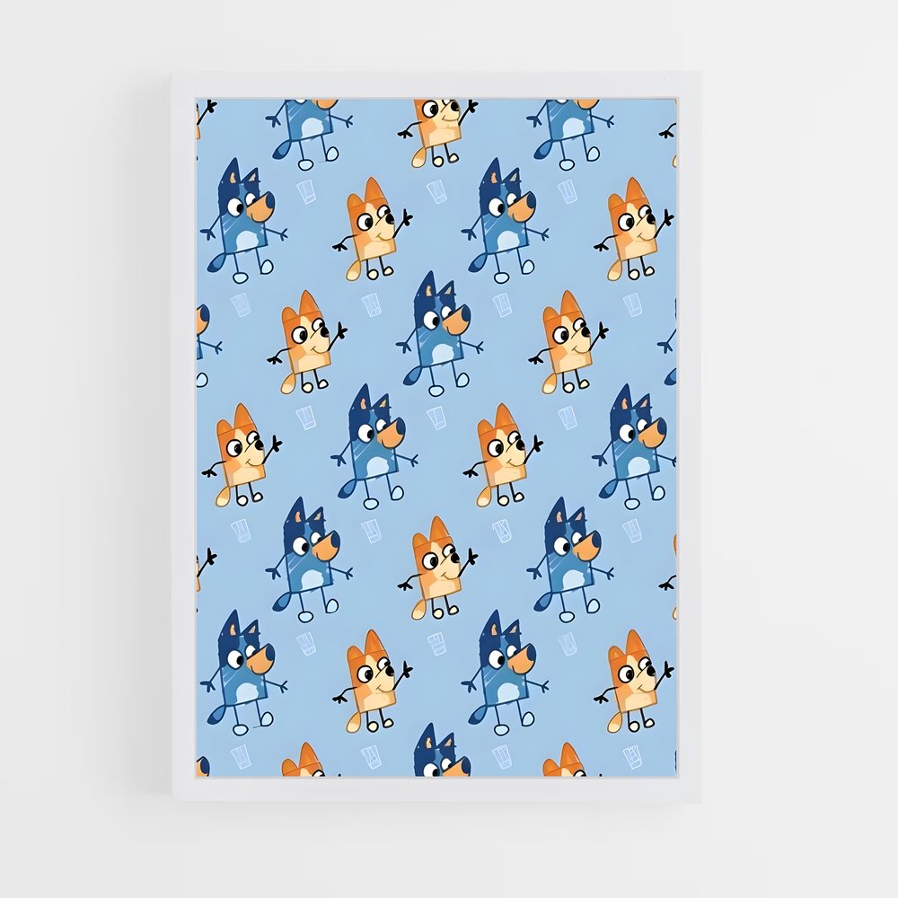 bluey-17 cadre Blanc