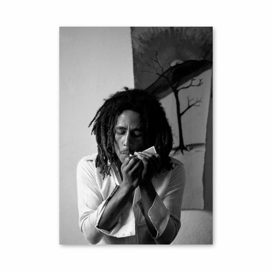 Poster Bob Marley rookt