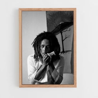 Poster Bob Marley rookt