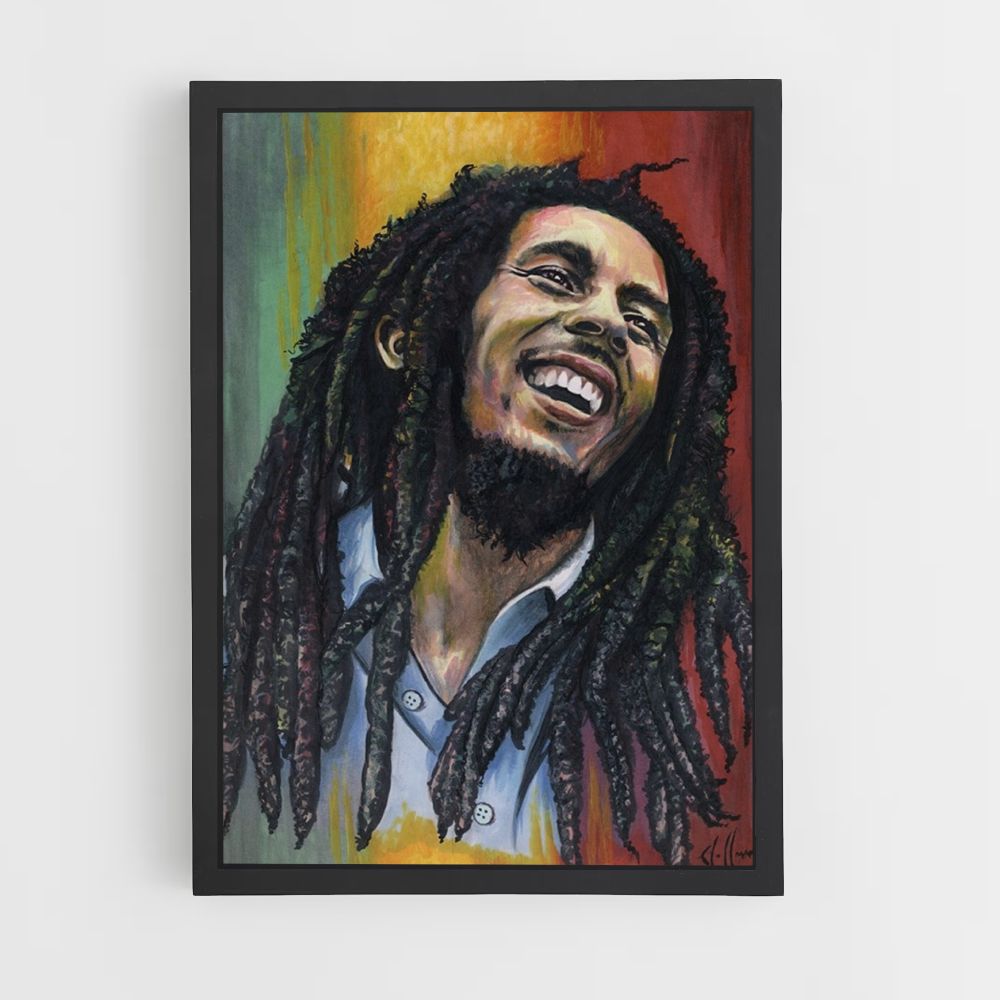 Poster Bob Marley Groen Geel Rood