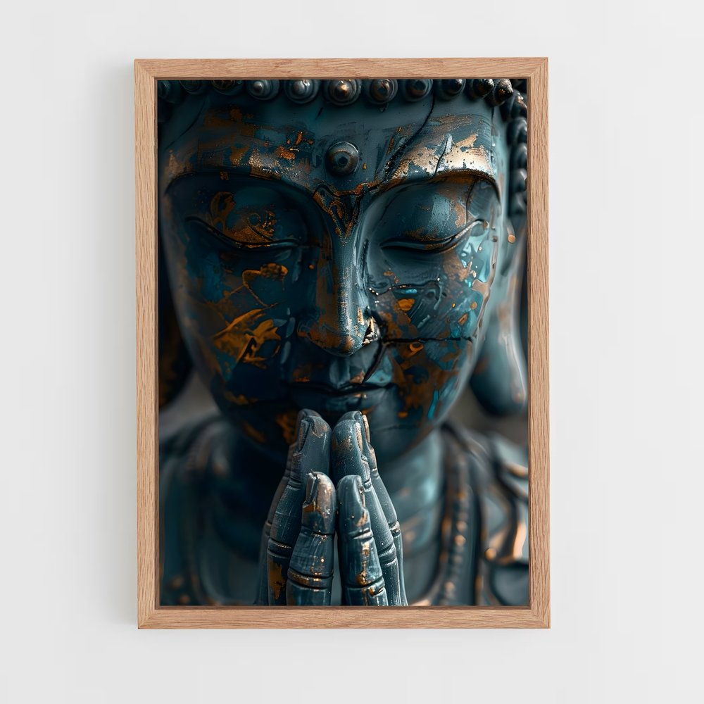 bouddha-4 cadre Bois clair
