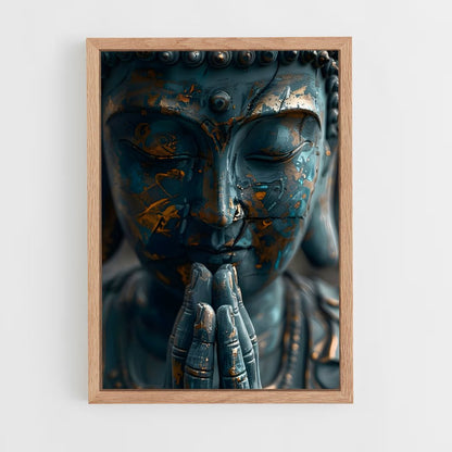 bouddha-4 cadre Bois clair