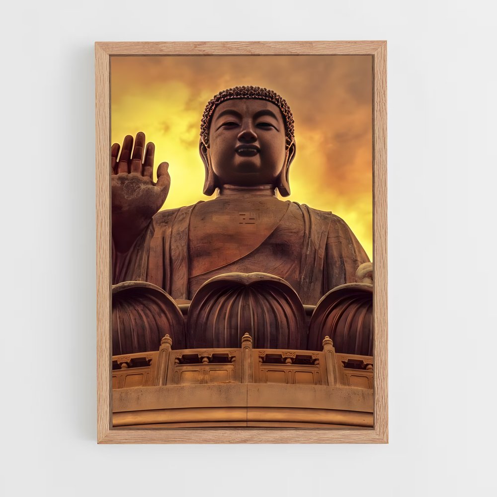 bouddha-5 cadre Bois clair