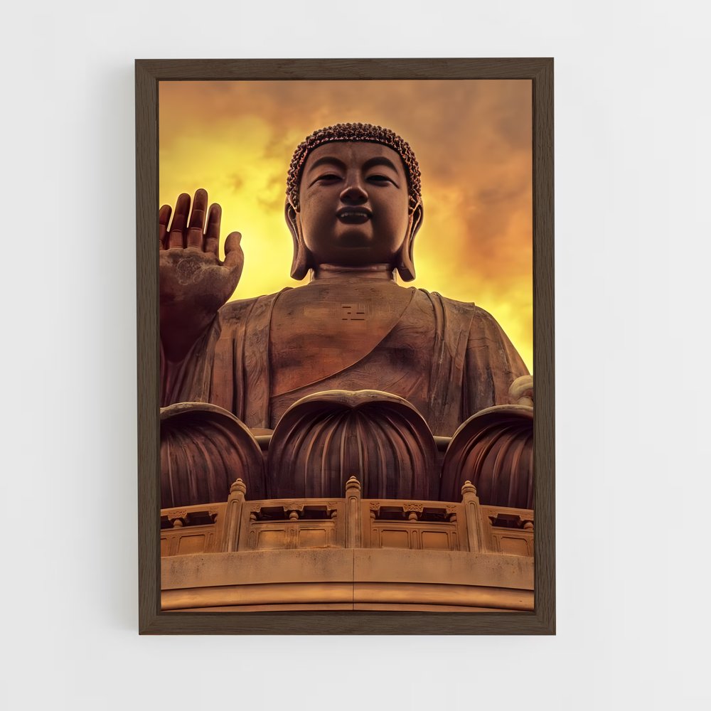 bouddha-5 cadre Bois foncé