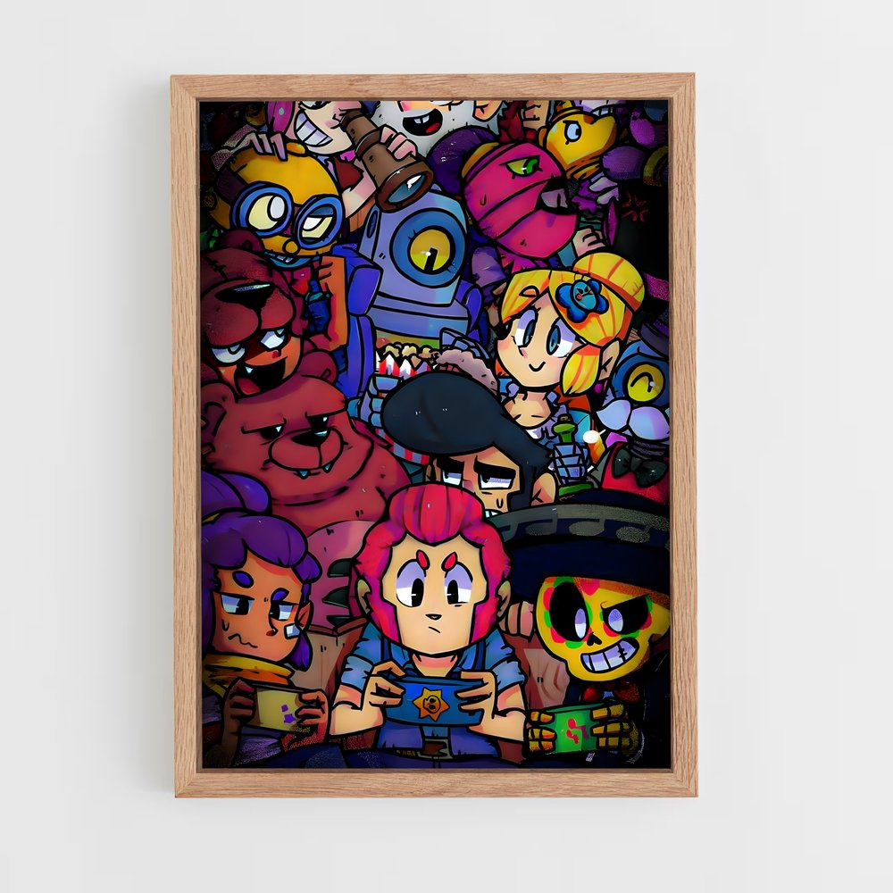 brawl-stars-21 cadre Bois clair