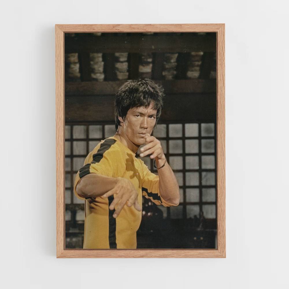 Poster Bruce Lee gele jumpsuit