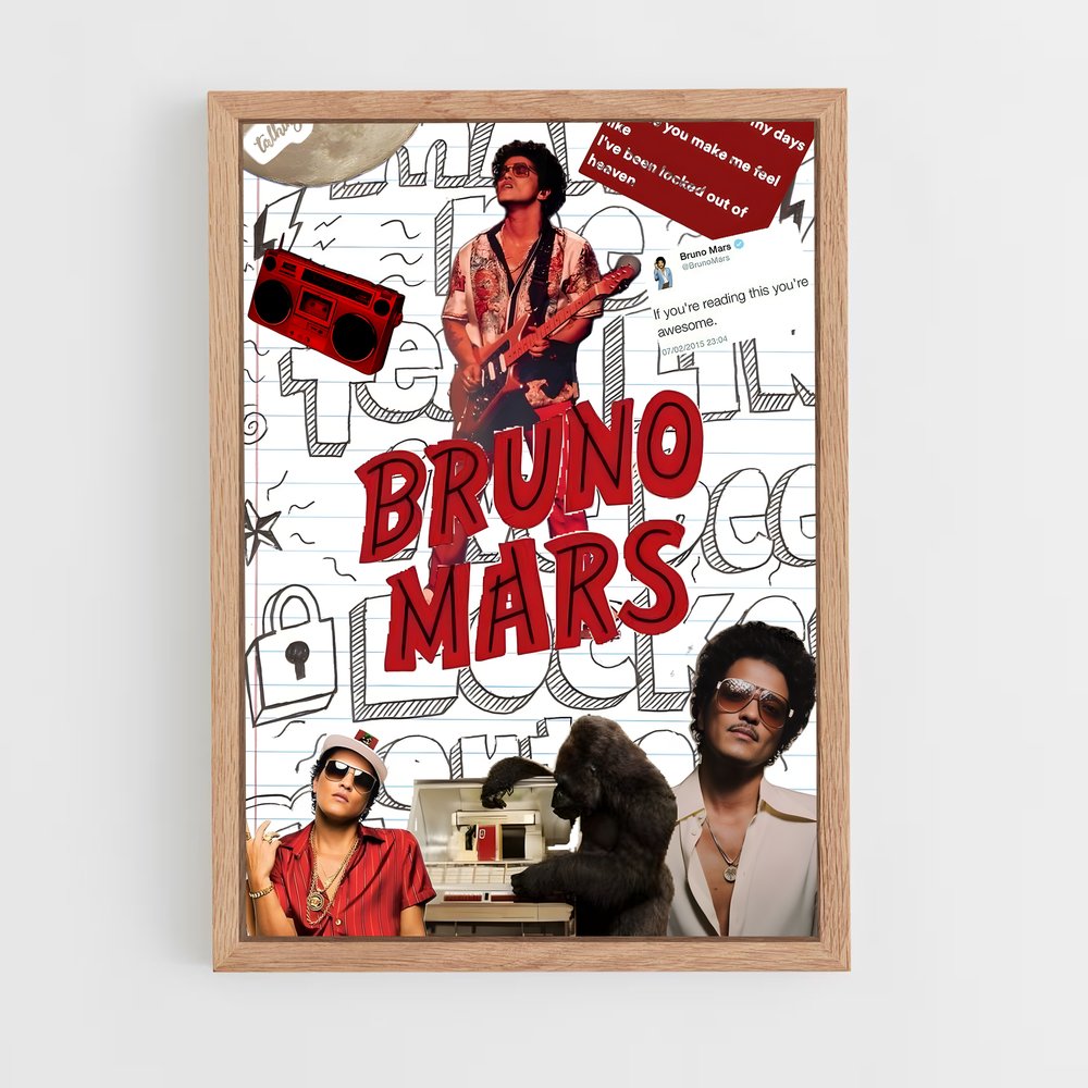 bruno-mars-13 cadre Bois clair