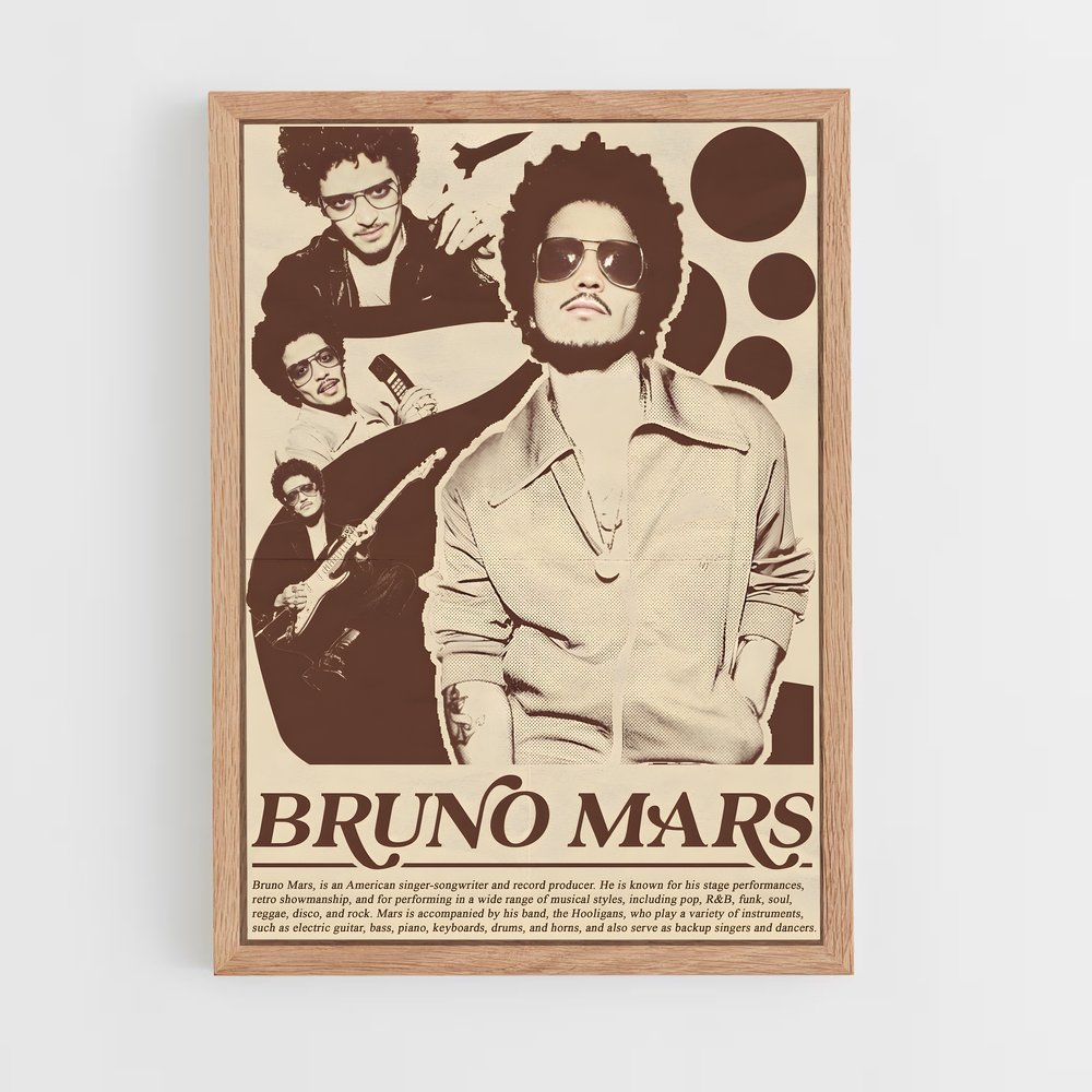 bruno-mars-5 cadre Bois clair