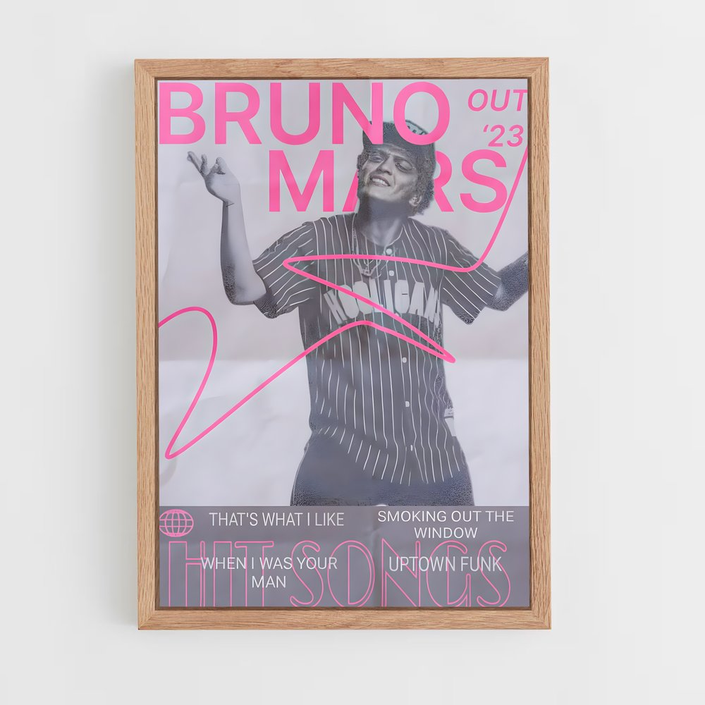 bruno-mars-9 cadre Bois clair