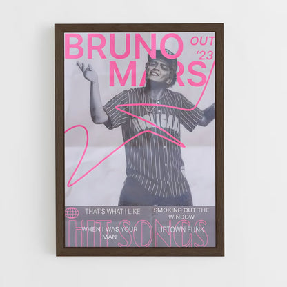 bruno-mars-9 cadre Bois foncé