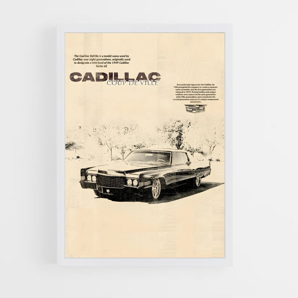 cadillac-8 cadre Blanc