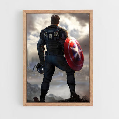 captain-america-6 cadre Bois clair