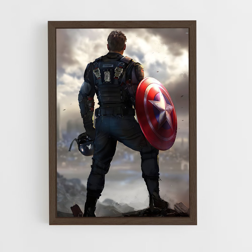 captain-america-6 cadre Bois foncé