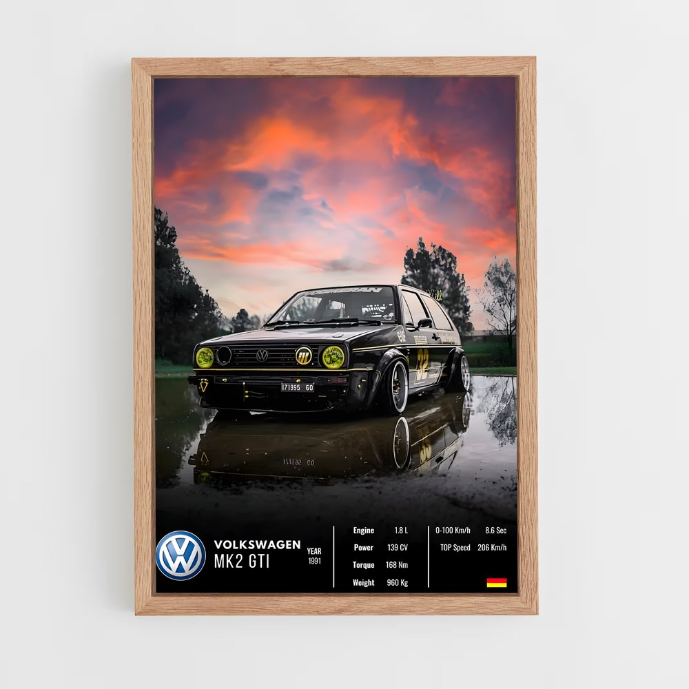 car-posters-1 cadre Bois clair