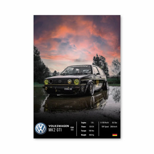 Volkswagen MK2 GTI-poster