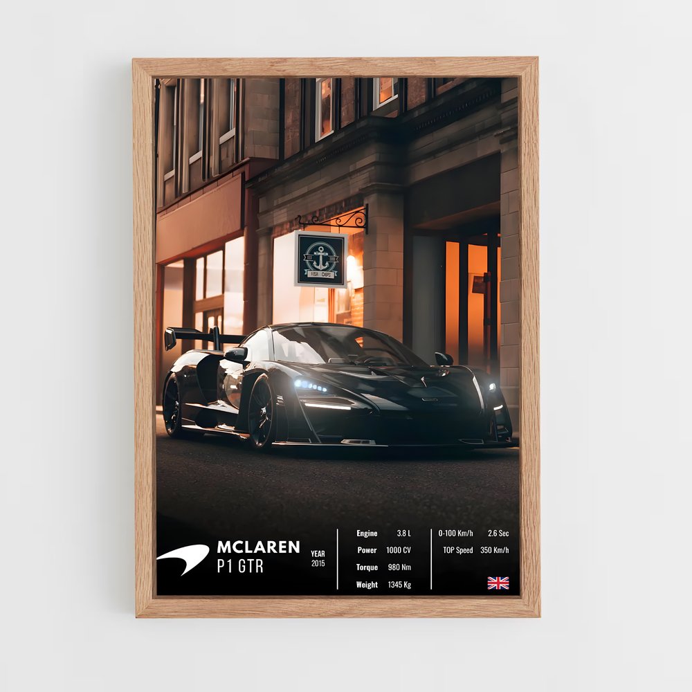 car-posters-10 cadre Bois clair