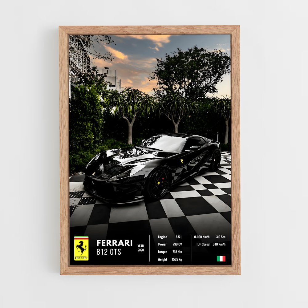 car-posters-5 cadre Bois clair