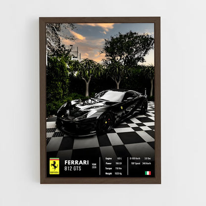 car-posters-5 cadre Bois foncé