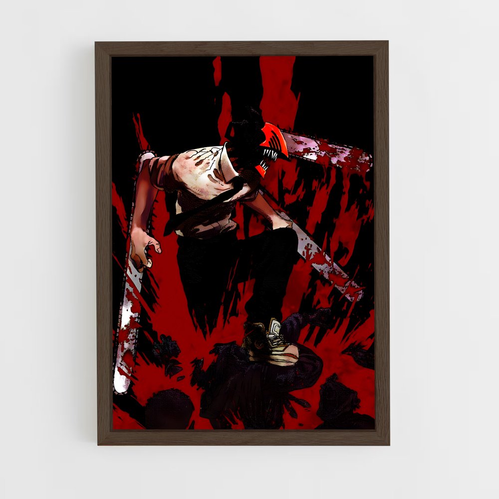 chainsaw-man-16 cadre Bois foncé
