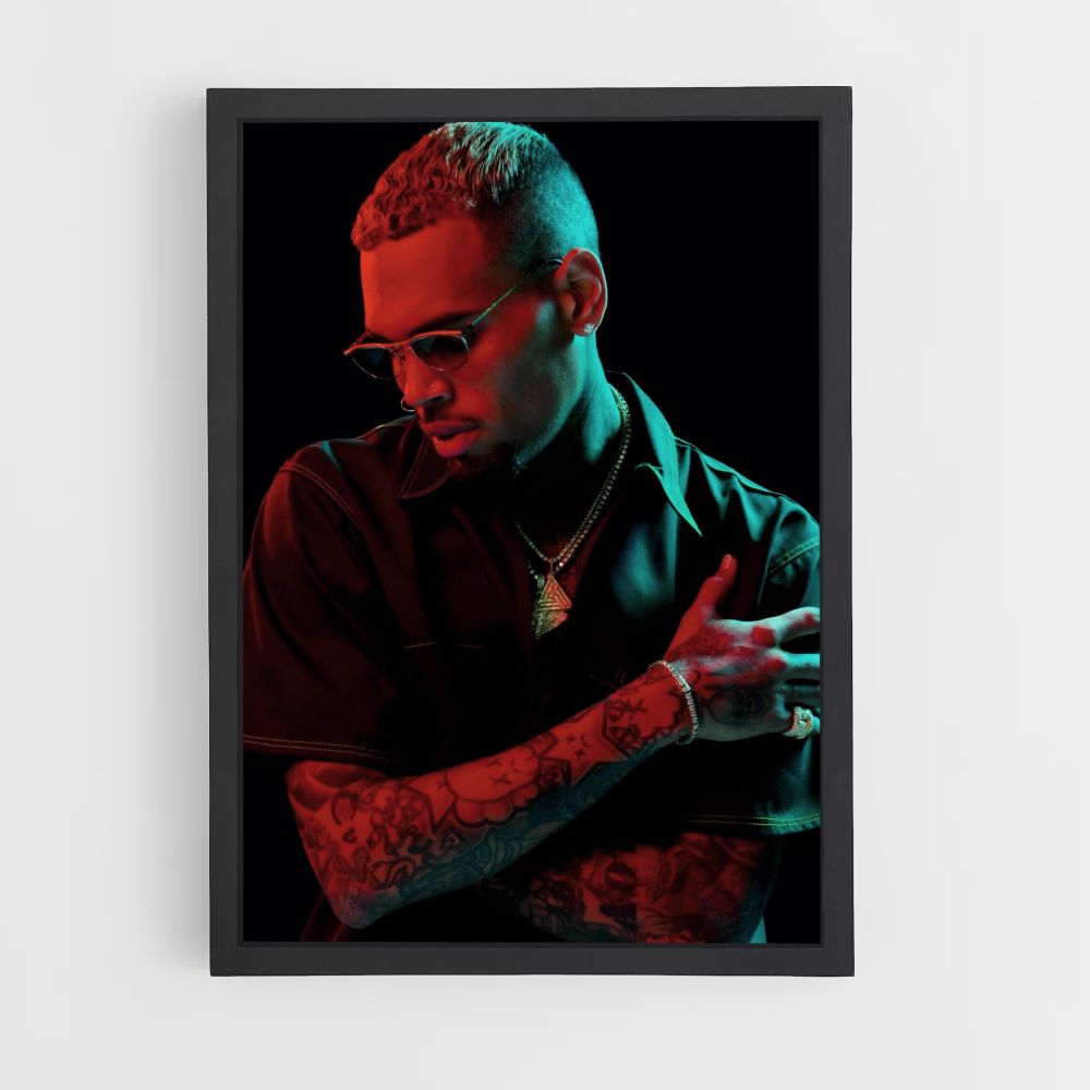 Chris Brown donkere poster